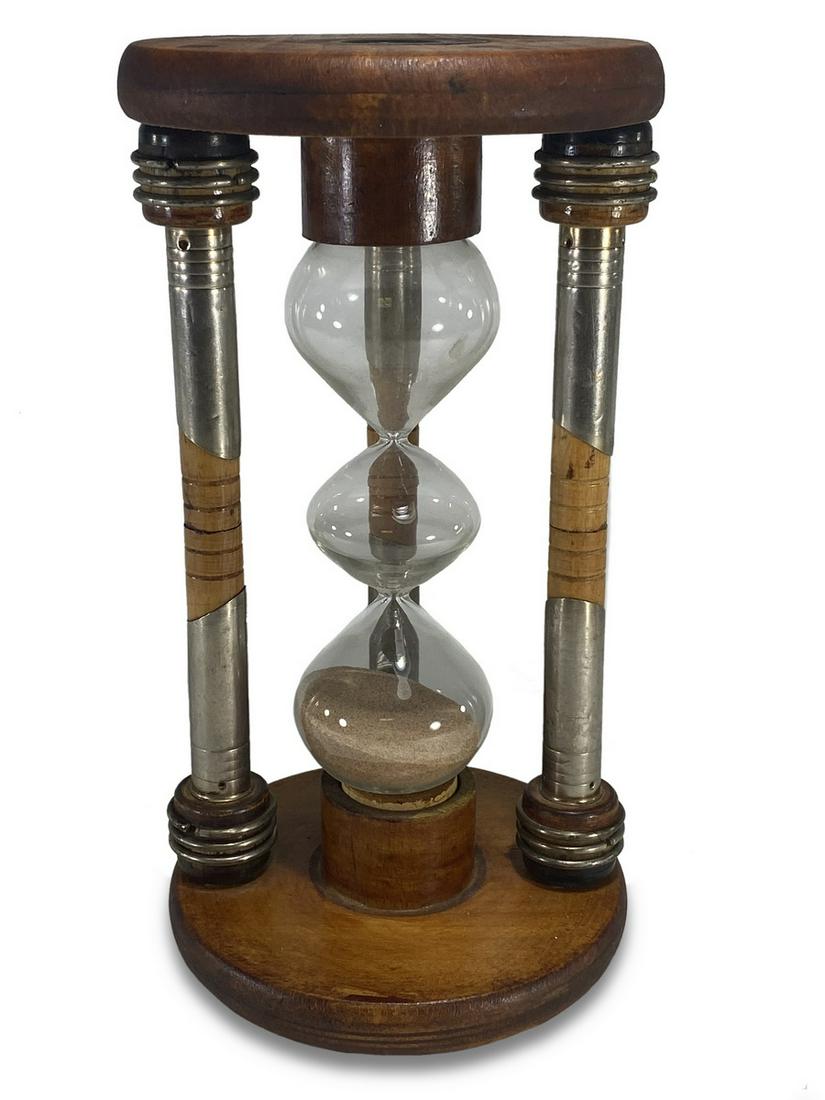 Vintage wood & metal sand clock (1 of 4)