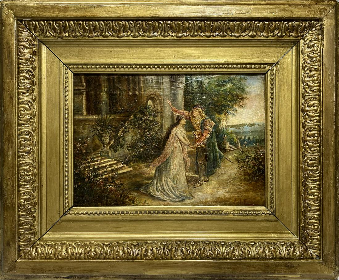 19th C European oil on canvas, signed J A RUIZ (1 of 7)