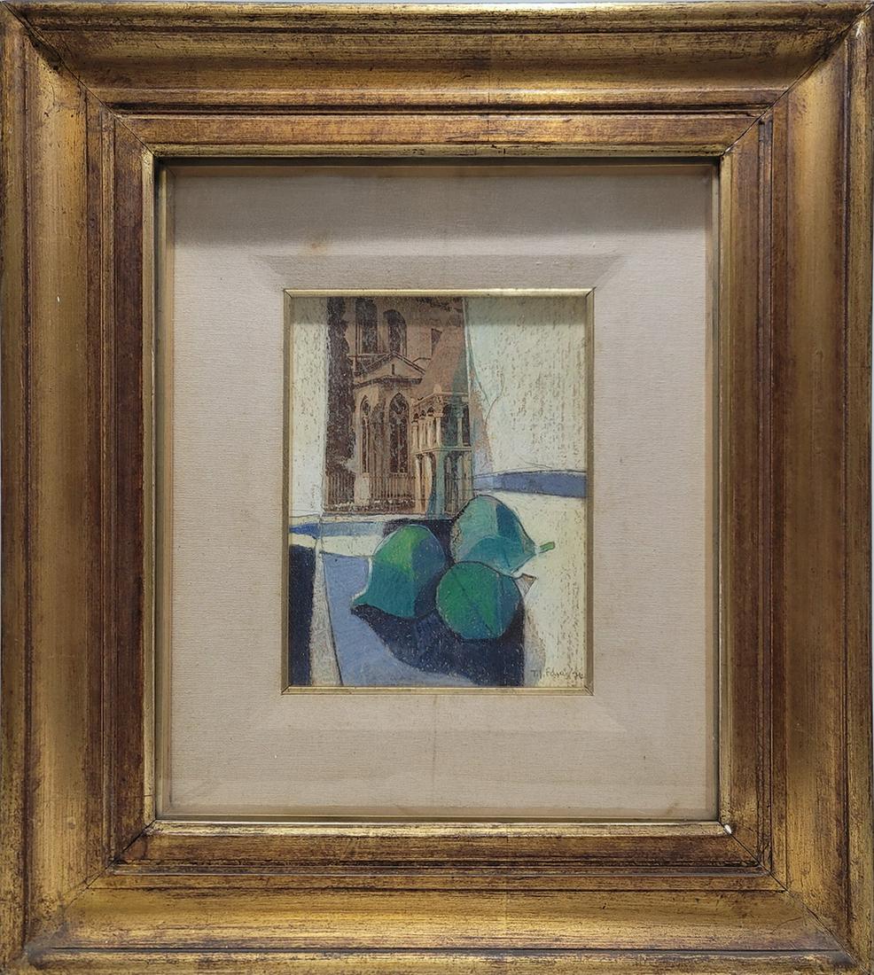 Modern latin American collage & pastel, signed, 1974 (1 of 4)