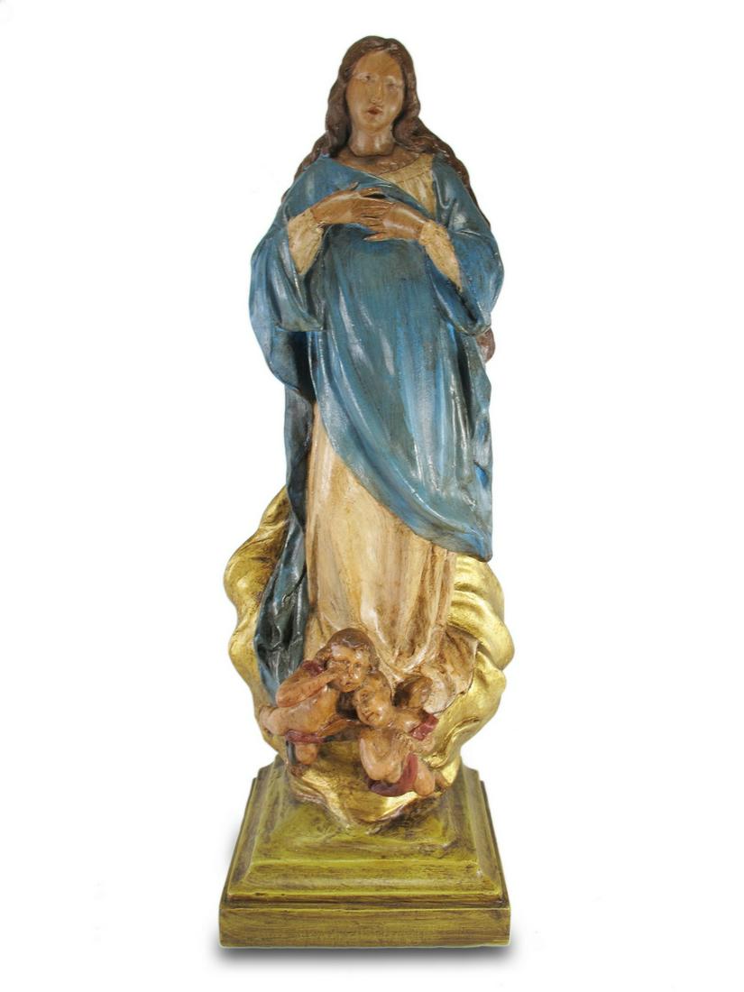 Antique European terracotta Religious statue (1 of 5)