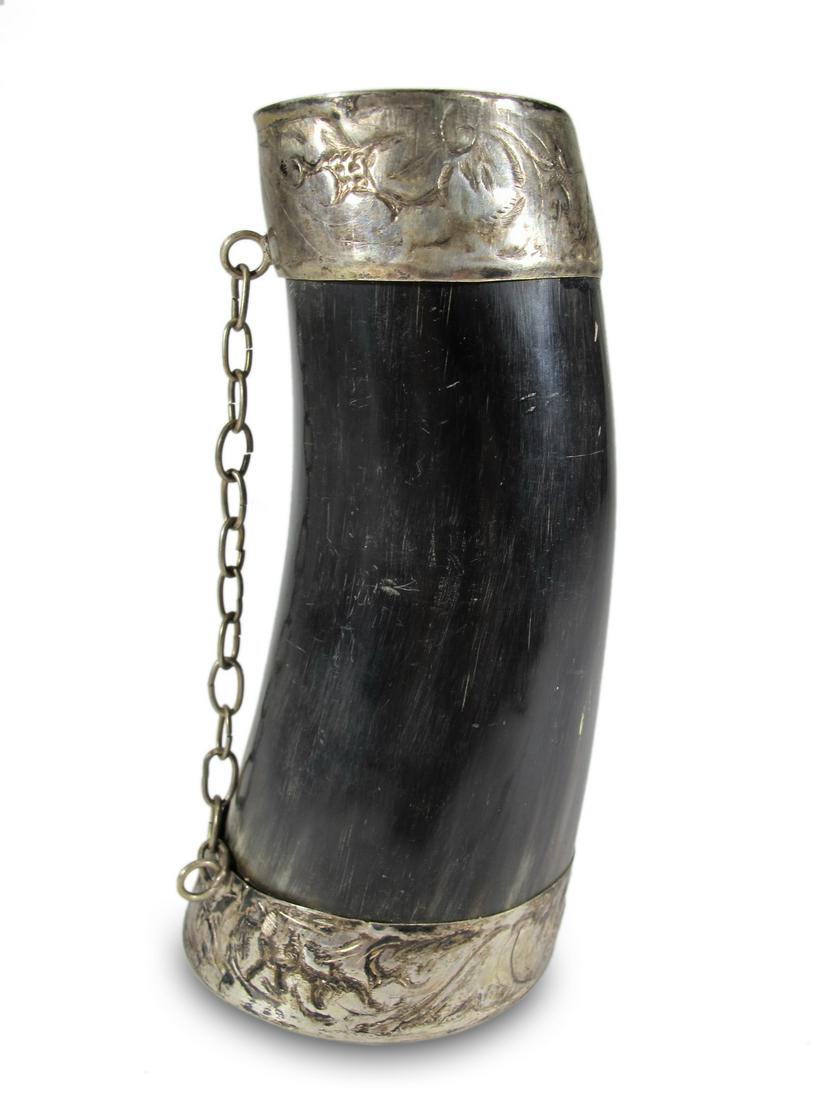 Antique 900 silver & horn probably cup (1 of 7)