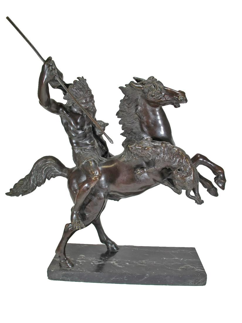 Antique American Indian hunting spelter statue (1 of 9)