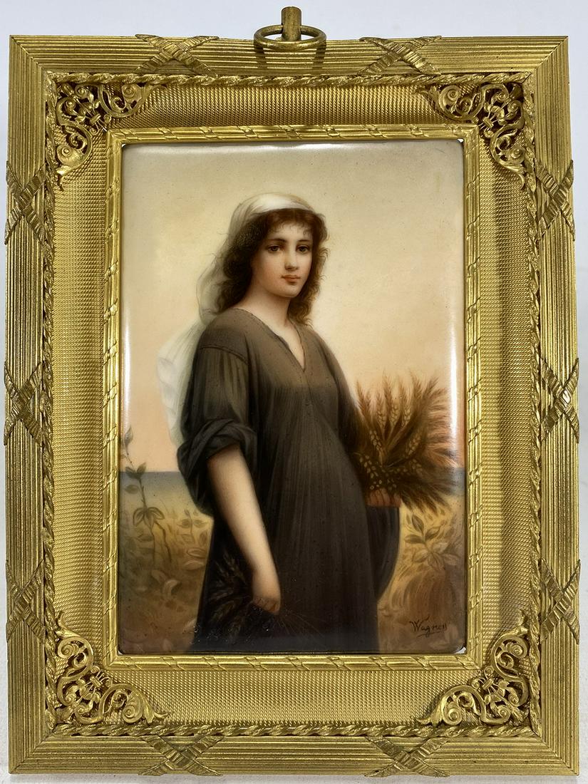 Antique European framed porcelain plaque (1 of 6)