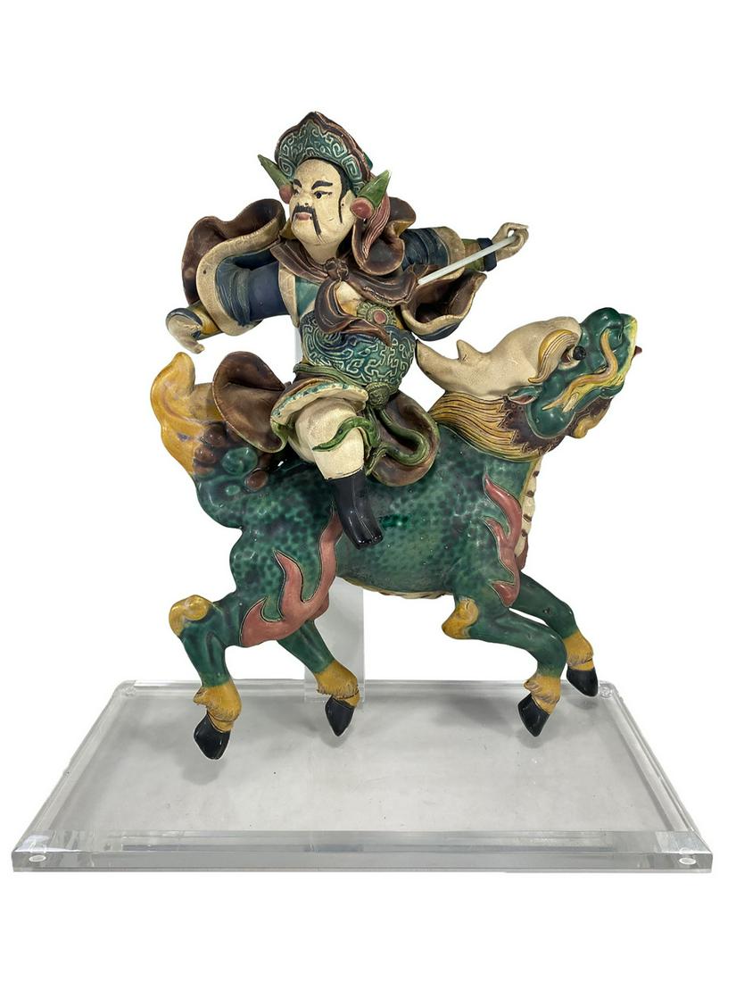 Chinese ceramic warrior on acrylic base (1 of 6)