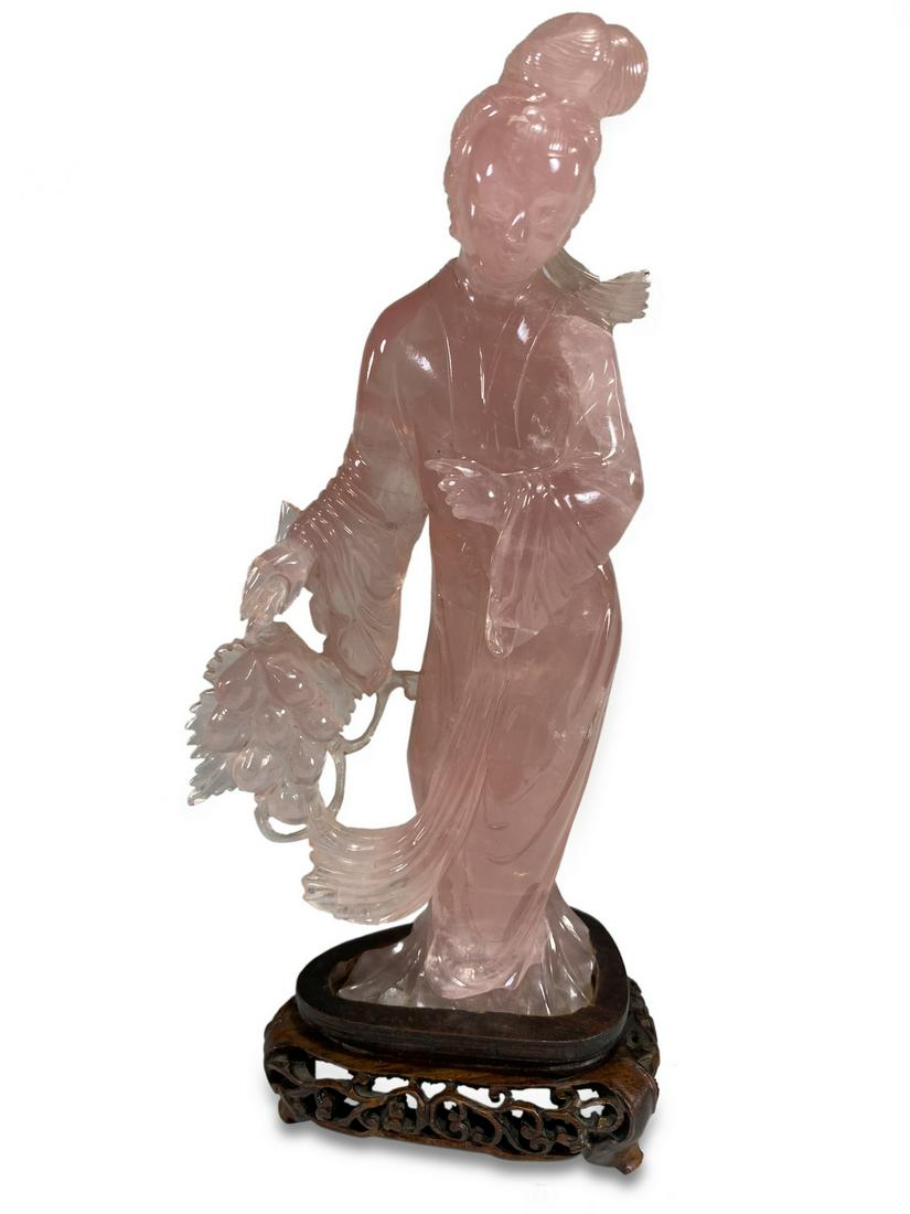 Antique Chinese Rose Quartz sculpture (1 of 5)