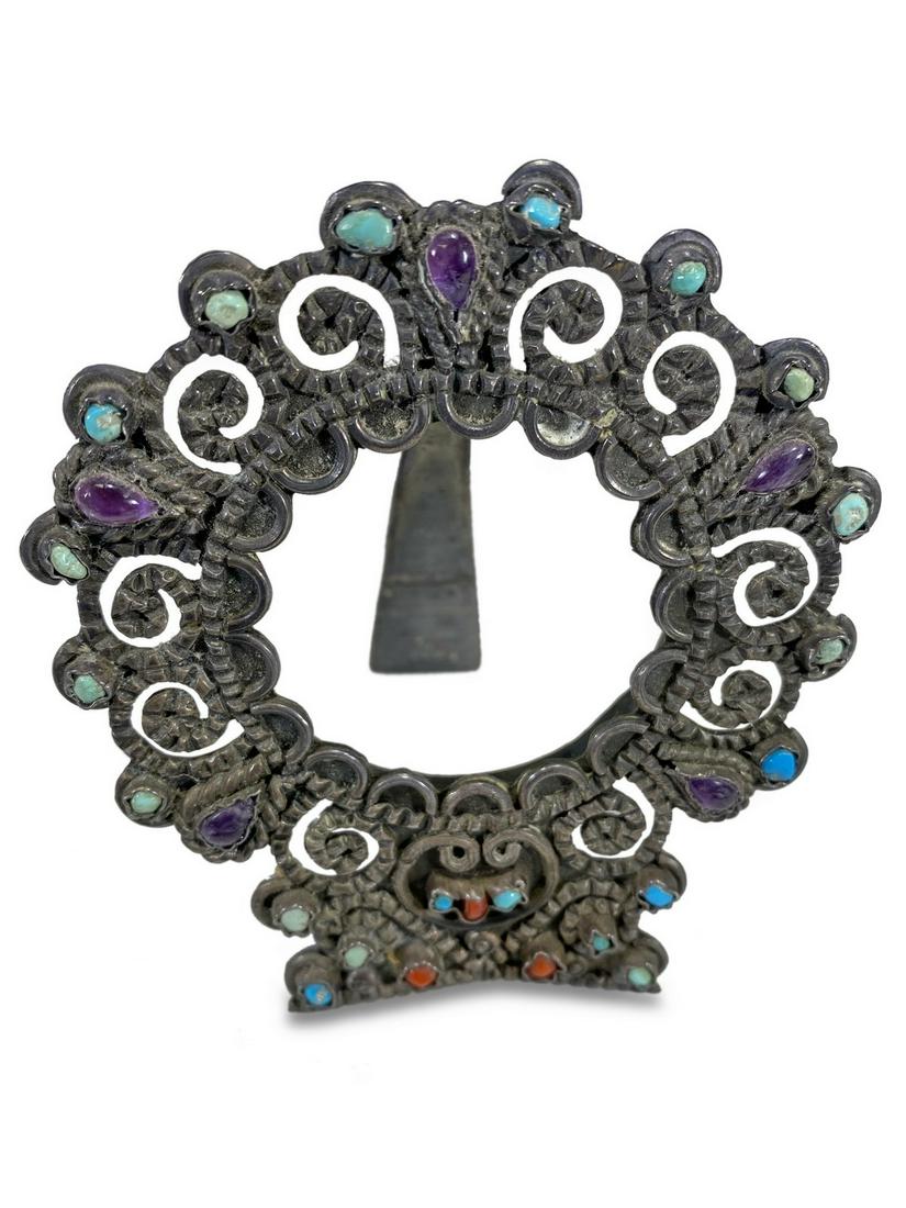Mexican sterling 925, amethyst & turquise pic frame (1 of 4)