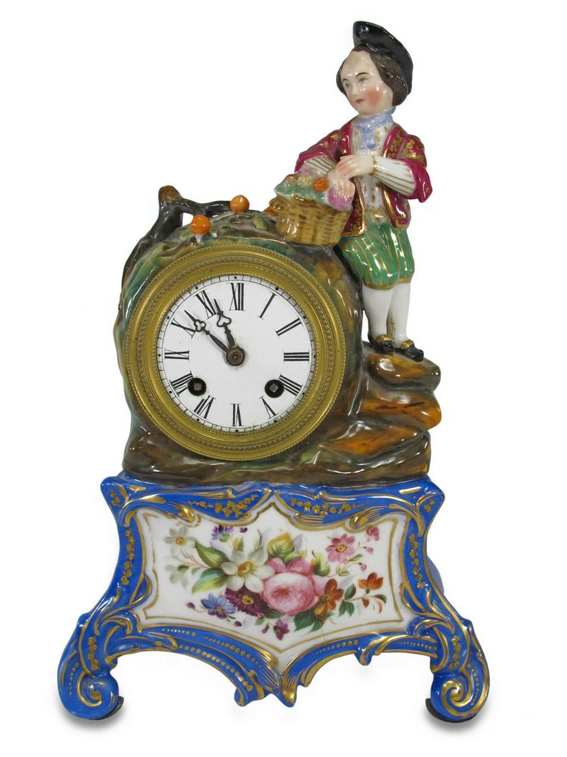 Antique European porcelain table clock (1 of 8)