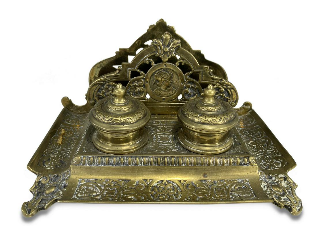 Antique French bronze inkwell (1 of 7)