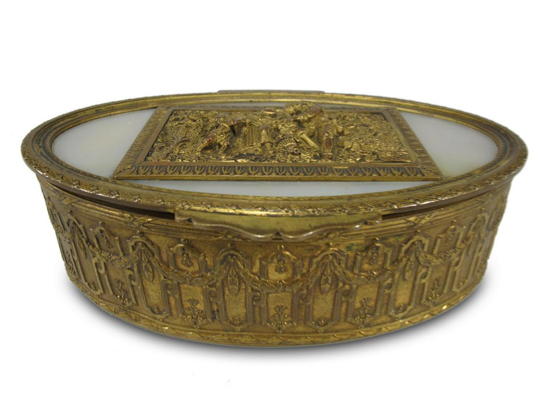 Antique French bronze & mother of pearl box (1 of 6)