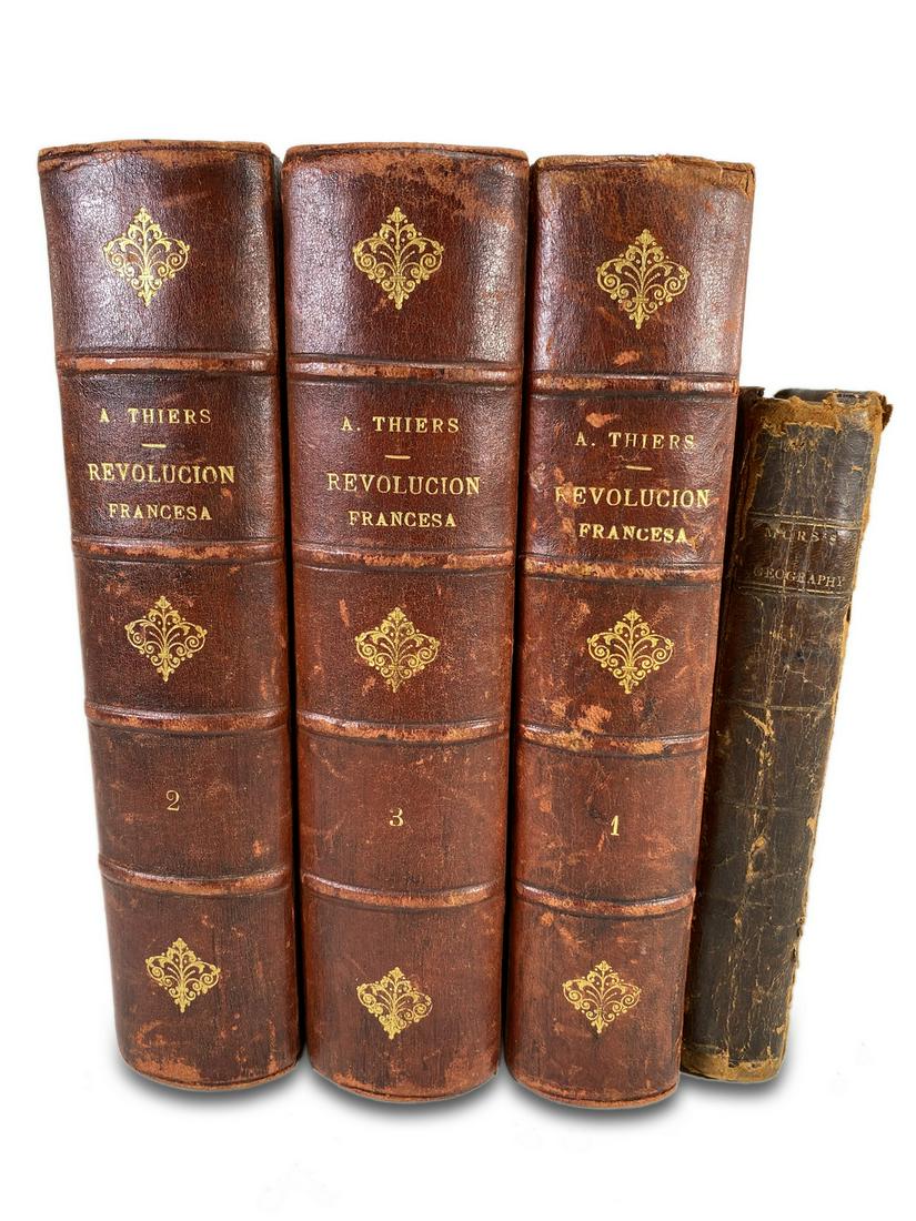 3 antique French books & 1 American Geography book (1 of 5)