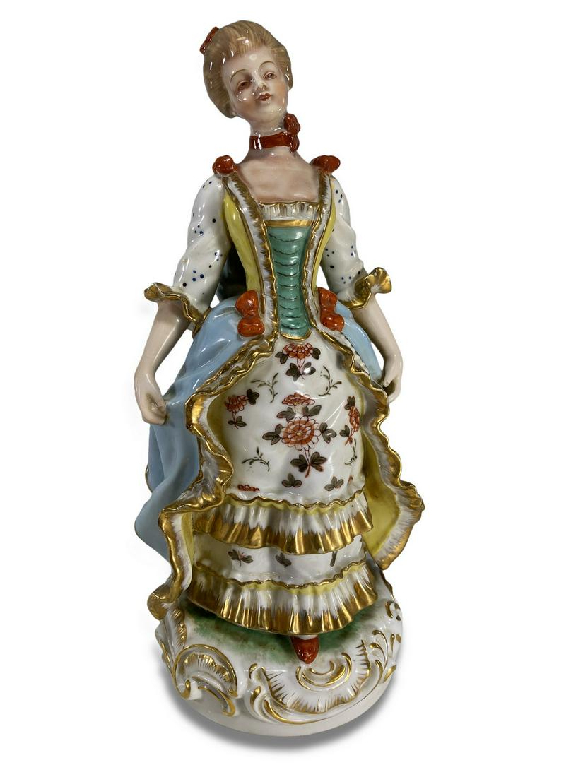Probably French Lady porcelain statue (1 of 5)