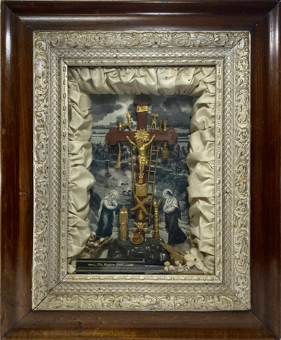 Vintage European religious framed scene (1 of 7)