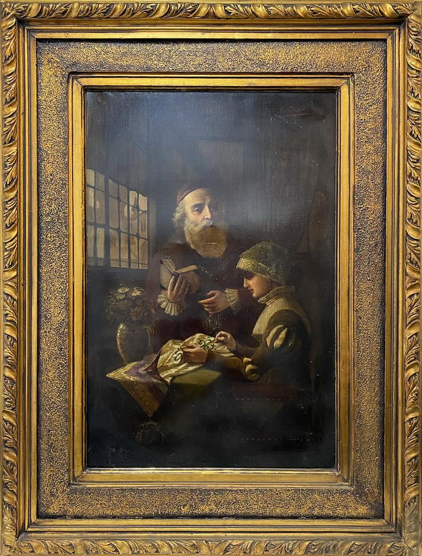 Signed E. Vanden BRANDE antique oil on canvas (1 of 8)