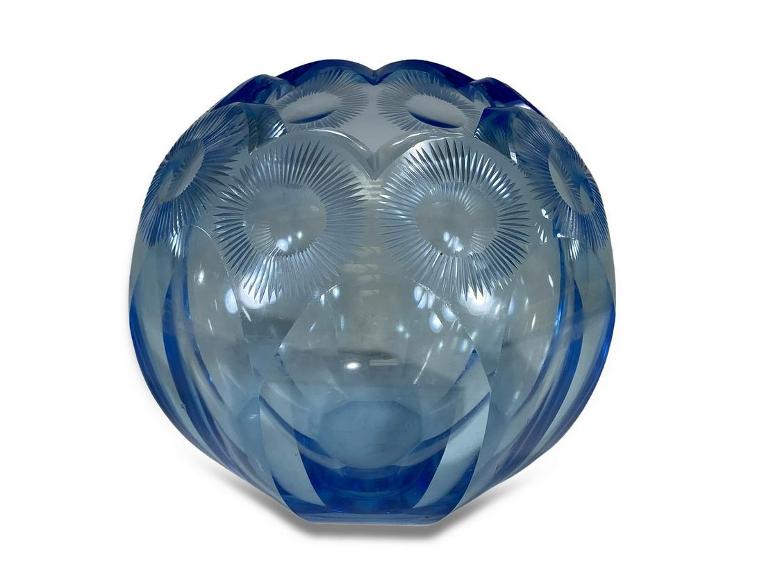 Art Deco blue glass vase (1 of 7)