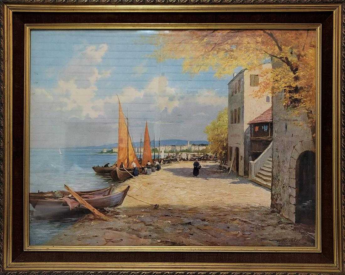 Signed W. RICHTER seascape print (1 of 3)