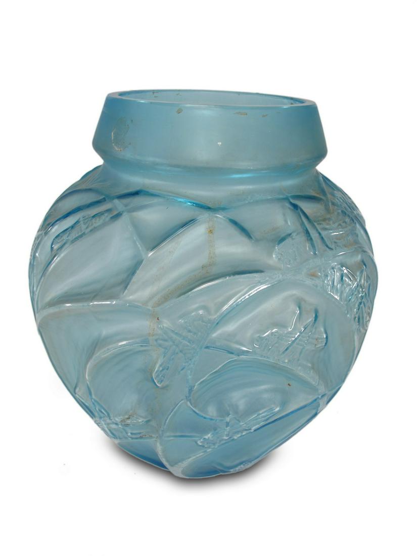 After R. Lalique grasshopper glass vase (1 of 5)