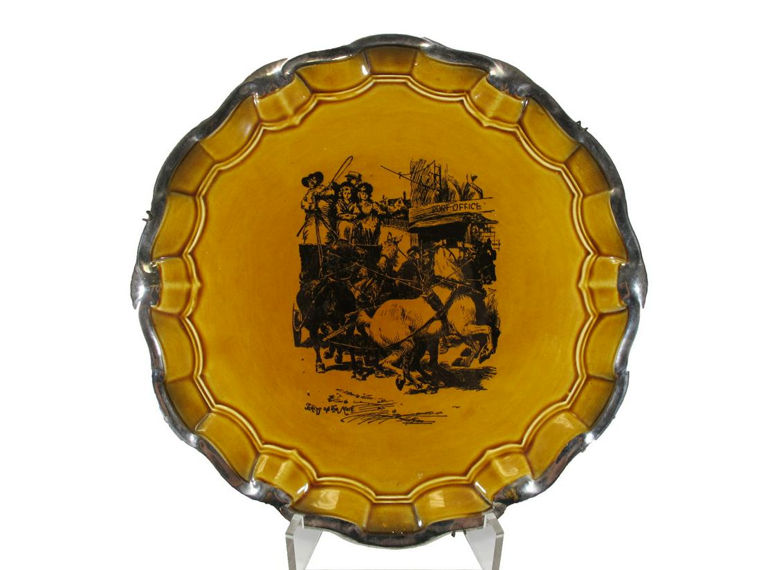 Vintage English Ridgways porcelain plate: Vintage English Ridgways porcelain plate. Scenes from: Coaching days & Coaching Ways. 1 1/4 H x 12 1/2 W. TO SHIP THIS ITEM IN USA OR INTERNATIONAL, PLEASE CONTACT THE SHIPPERS : 1) UPS store1937- Dav