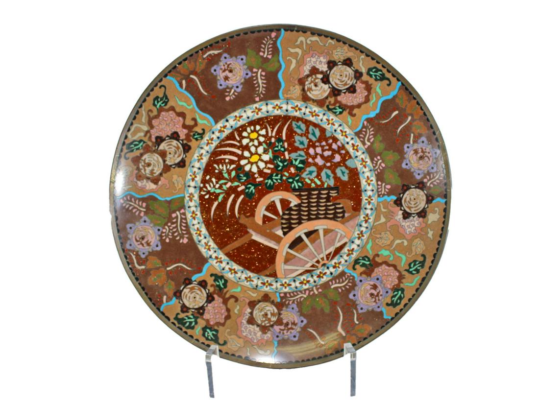 Vintage Oriental cloisonne plate (1 of 6)