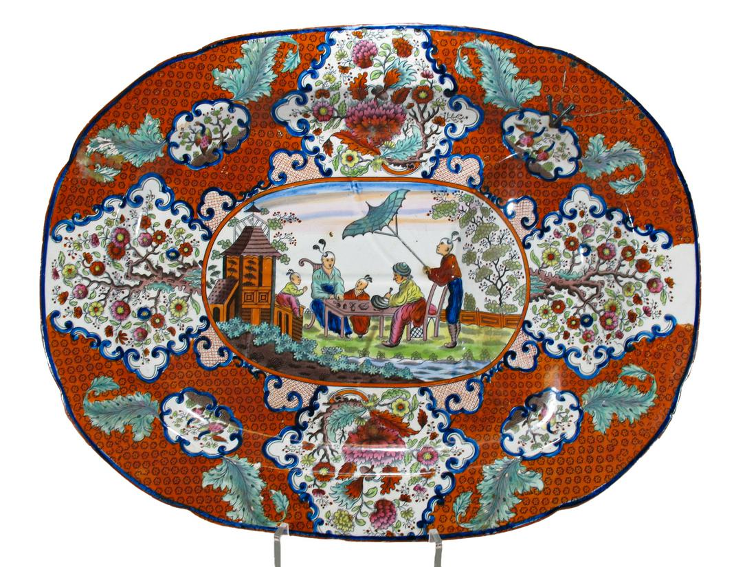 Antique Oriental ceramic tray (1 of 11)