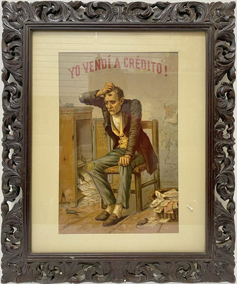 Vintage framed print: I sold on credit (1 of 3)