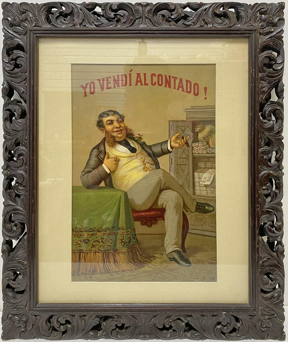 Vintage framed print: I sold on cash (1 of 3)