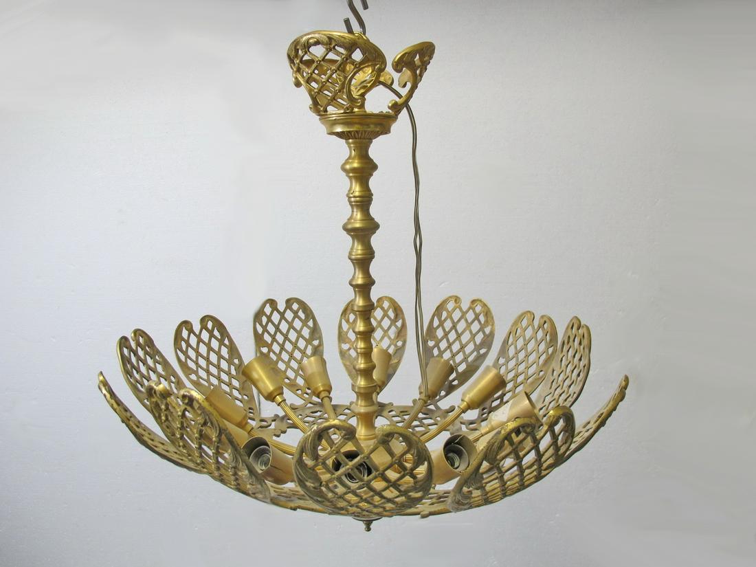 Vintage Perry & Co, London bronze chandelier (1 of 7)