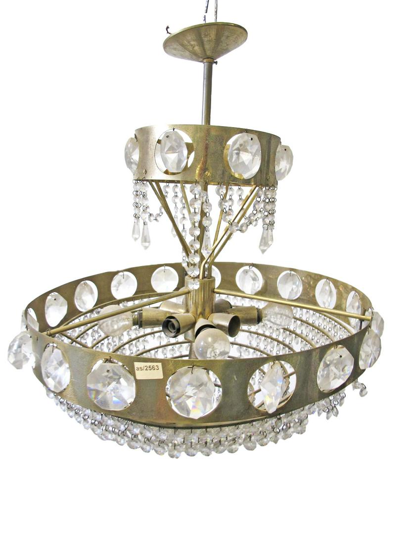 Vintage French bronze & glass chandelier: Vintage French bronze & glass chandelier. 24 1/4 H x 19 1/2 W. TO SHIP THIS ITEM IN USA OR INTERNATIONAL, PLEASE CONTACT THE SHIPPERS : 1) UPS store1937- David Reiser -754-263-0780, auctions1937@gmail