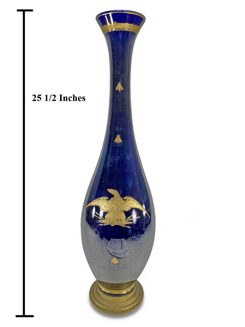 Antique large French bronze & polcelain vase (1 of 6)