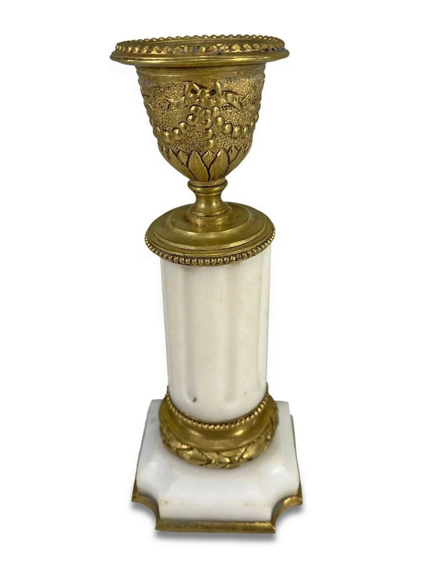 Antique French bronze & marble candlesticks (1 of 3)