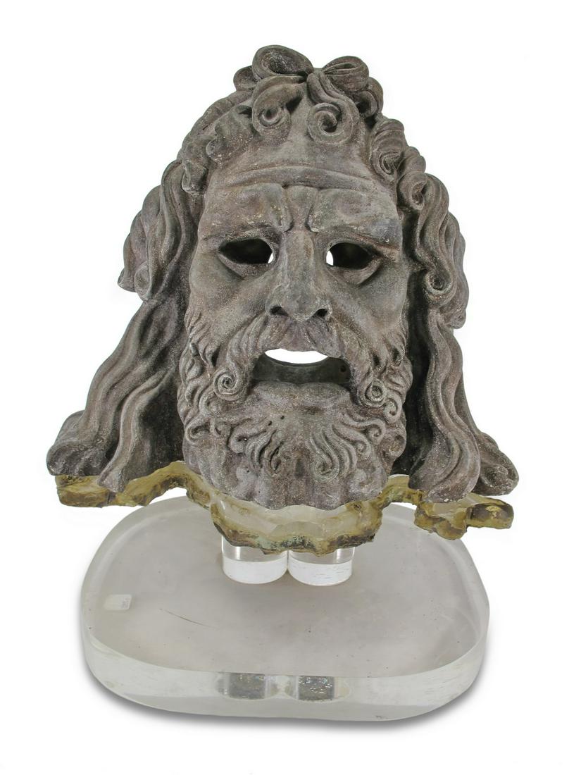 Antique bronze head with acrilyc base (1 of 5)