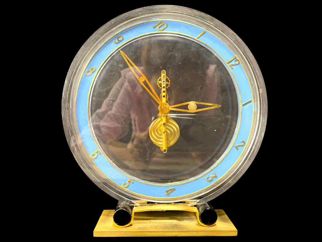 Vintage acrilyc & bronze table clock (1 of 4)