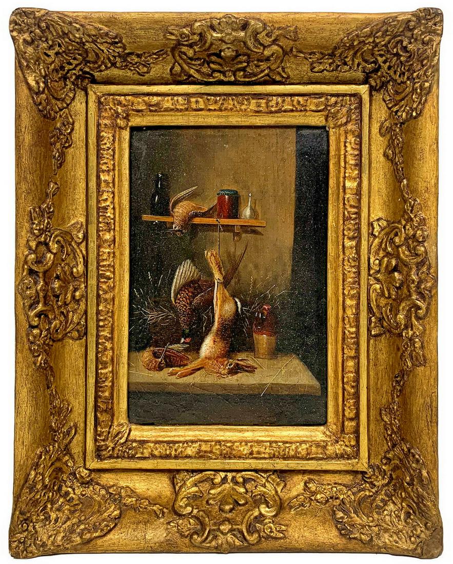 19th C European dead still life oil on canvas (1 of 3)