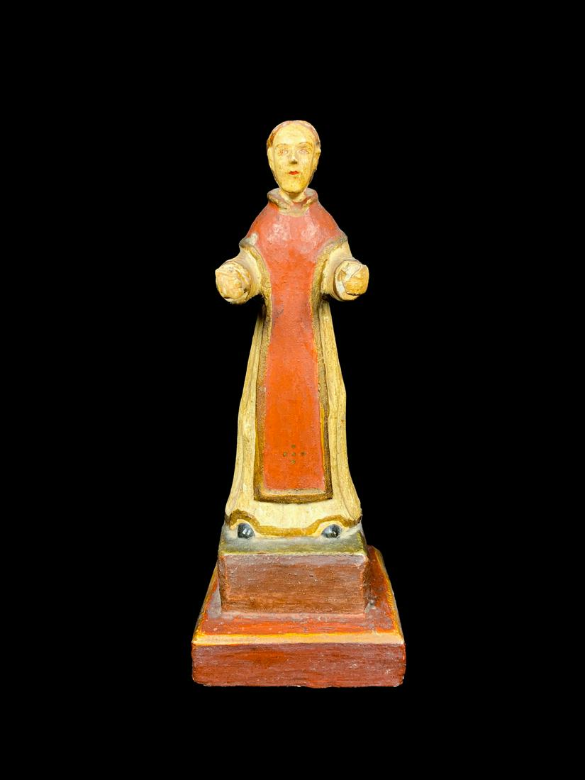Antique European wood Religious statue (1 of 6)