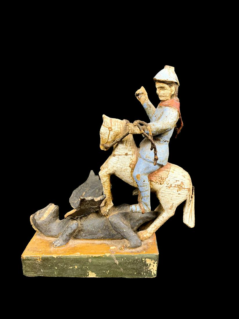 Antique European wood Religious statue (1 of 7)