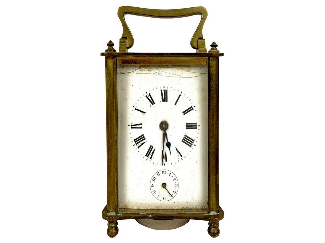 Antique French bronze travel clock (1 of 6)
