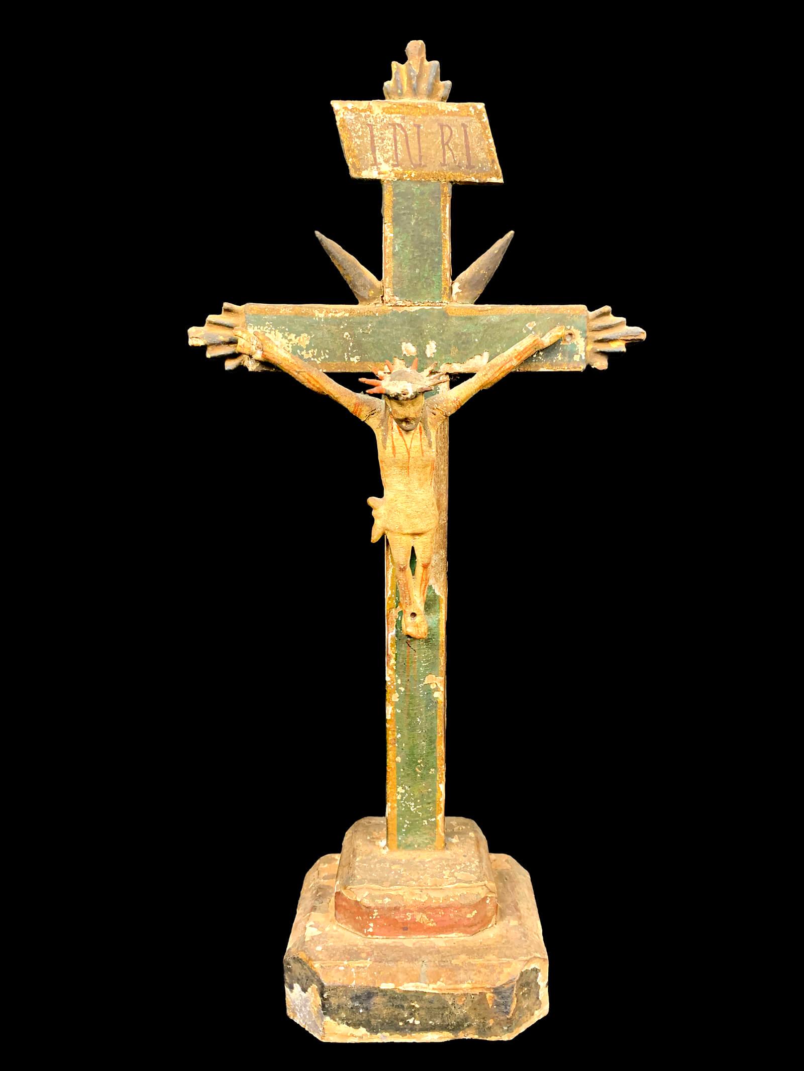 Antique European Religious Jesus wood statue (1 of 6)