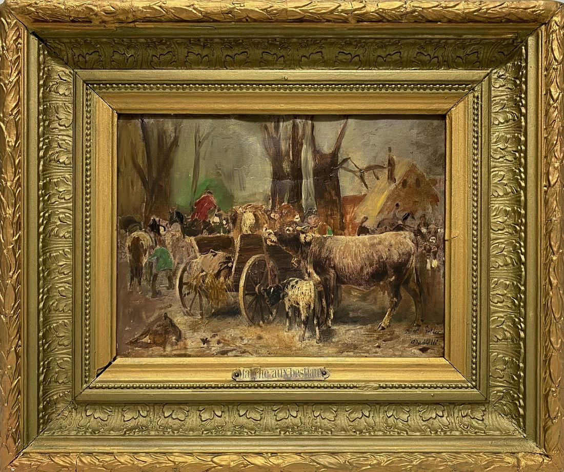 Signed Danielli antique oil on canvas painting (1 of 5)