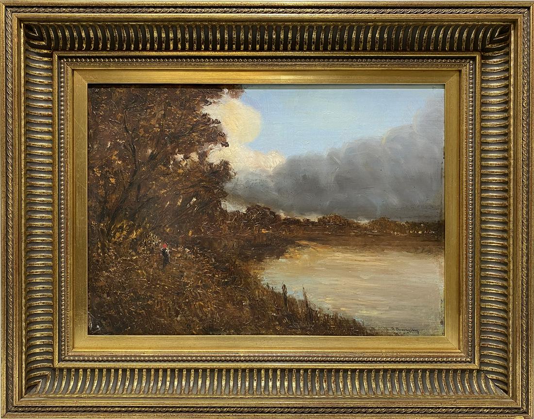 Giuseppe BUSCAGLIONE (1868-1928) (attributed) oil on wood: Giuseppe BUSCAGLIONE (1868-1928) (attributed) oil on wood. 16 H x 20 W including frame. 10 1/4 H x 14 1/2 W without frame. TO SHIP THIS ITEM IN USA OR INTERNATIONAL, PLEASE CONTACT THE SHIPPERS : 1) U