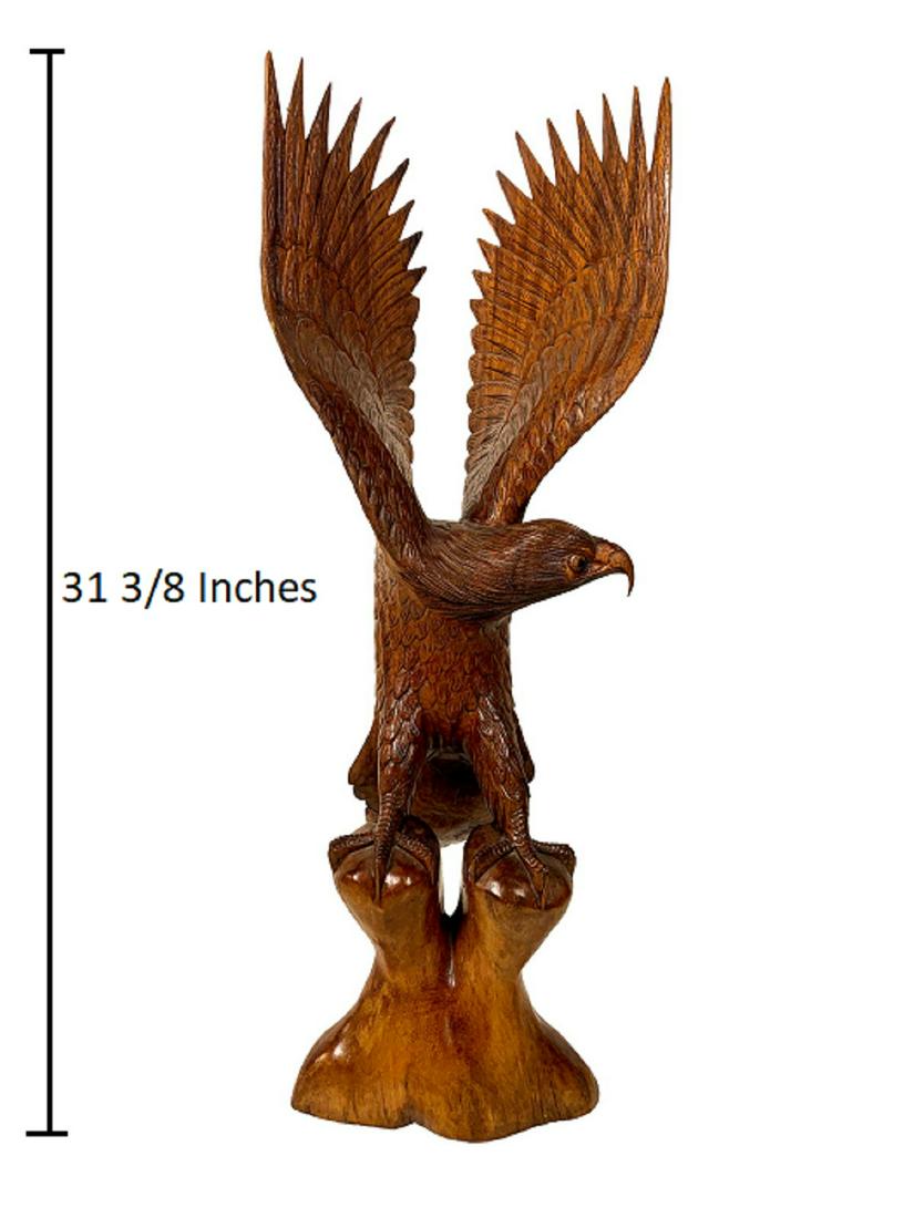 Vintage large carved wood eagle sculpture (1 of 8)