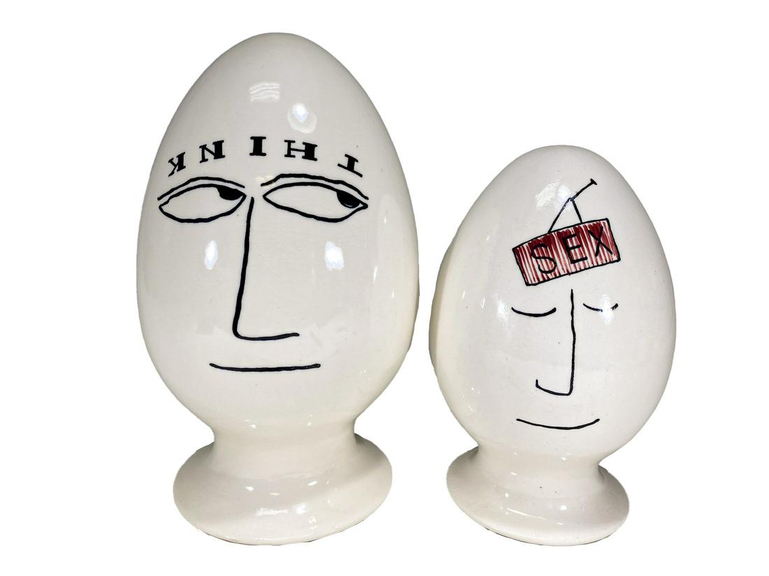La Gardo Tackett (1911-1984) Think & Sex egg head ceramics (1 of 7)