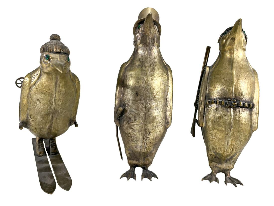 Set of 3 Vintage Metal Penguins Soldiers (1 of 7)