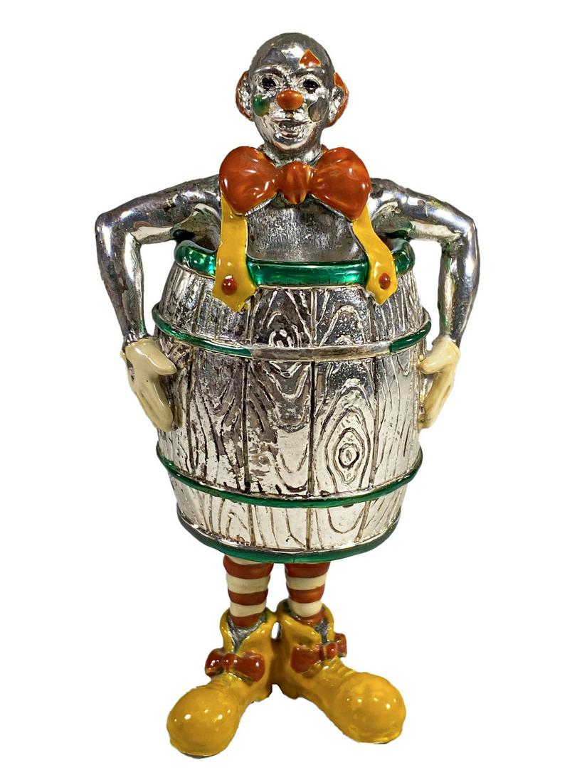 Tiffany Gene Moore Sterling Silver Circus Clown Wearing Barrel (1 of 5)