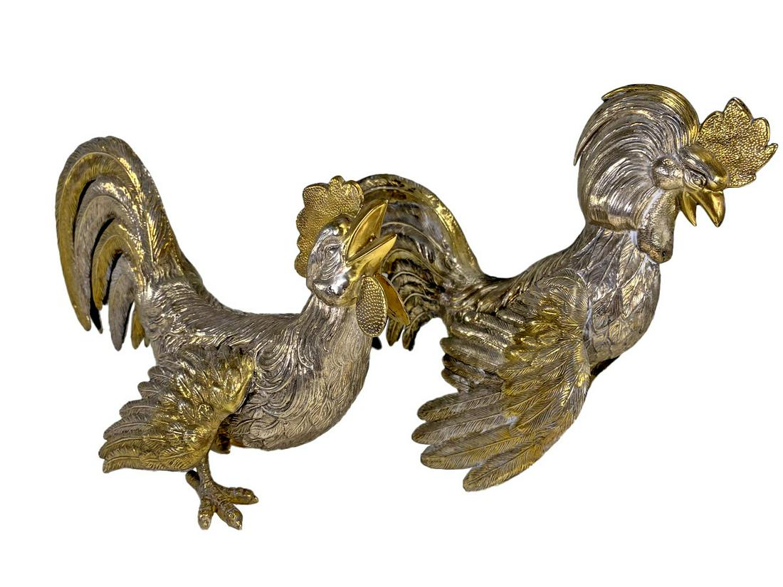 Dionisio Garcia, Spain Silver pair of Roosters (1 of 6)