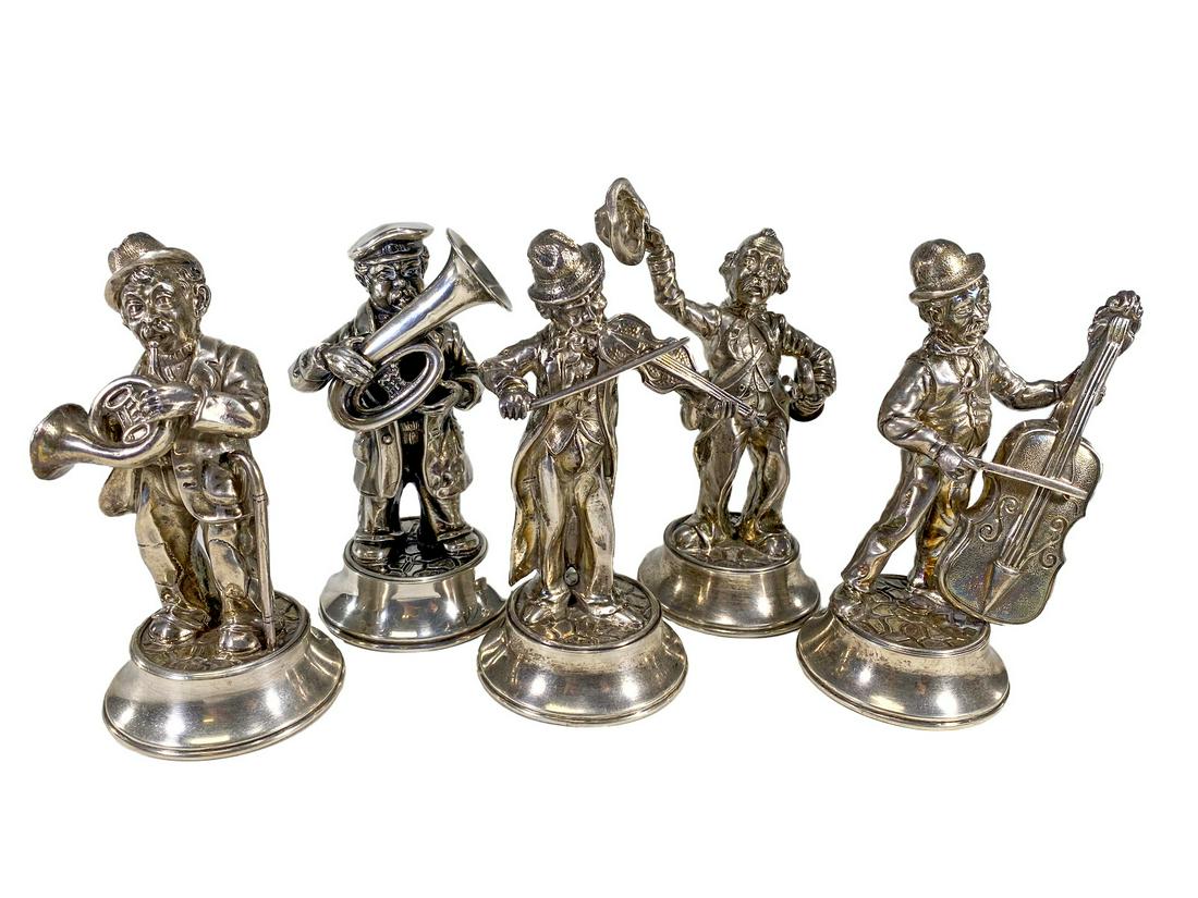 Antique Spanish set of 5 Sterling Silver Musicians (1 of 7)