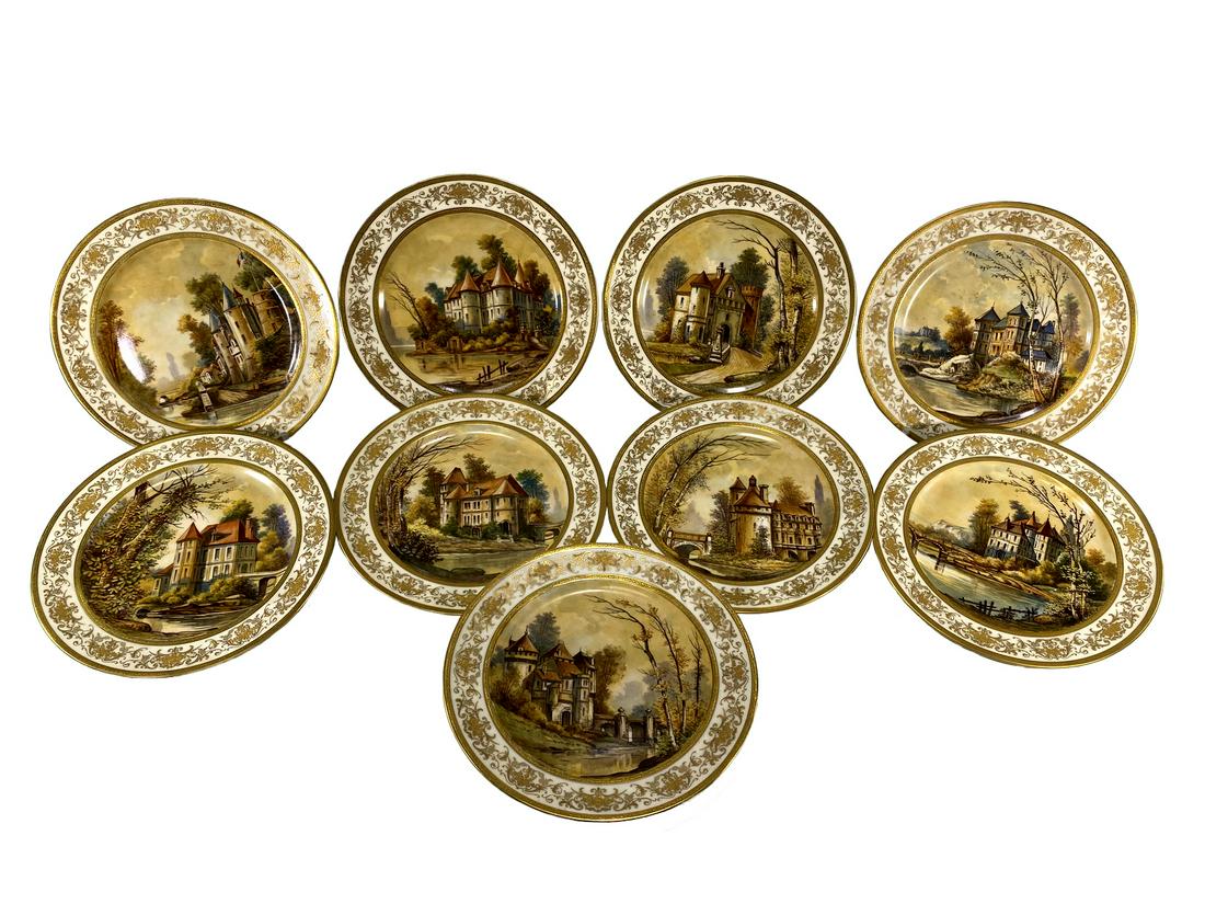 9 Charles AHRENFELDT, Limoges French Castles Views Plates (1 of 8)