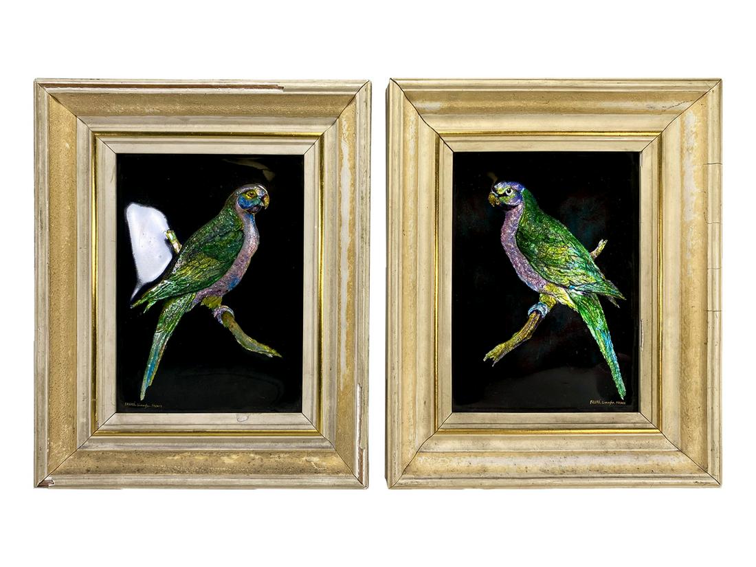 Camille FAURE (1874-1956) Limoges 2 Enamel Plaques (1 of 10)