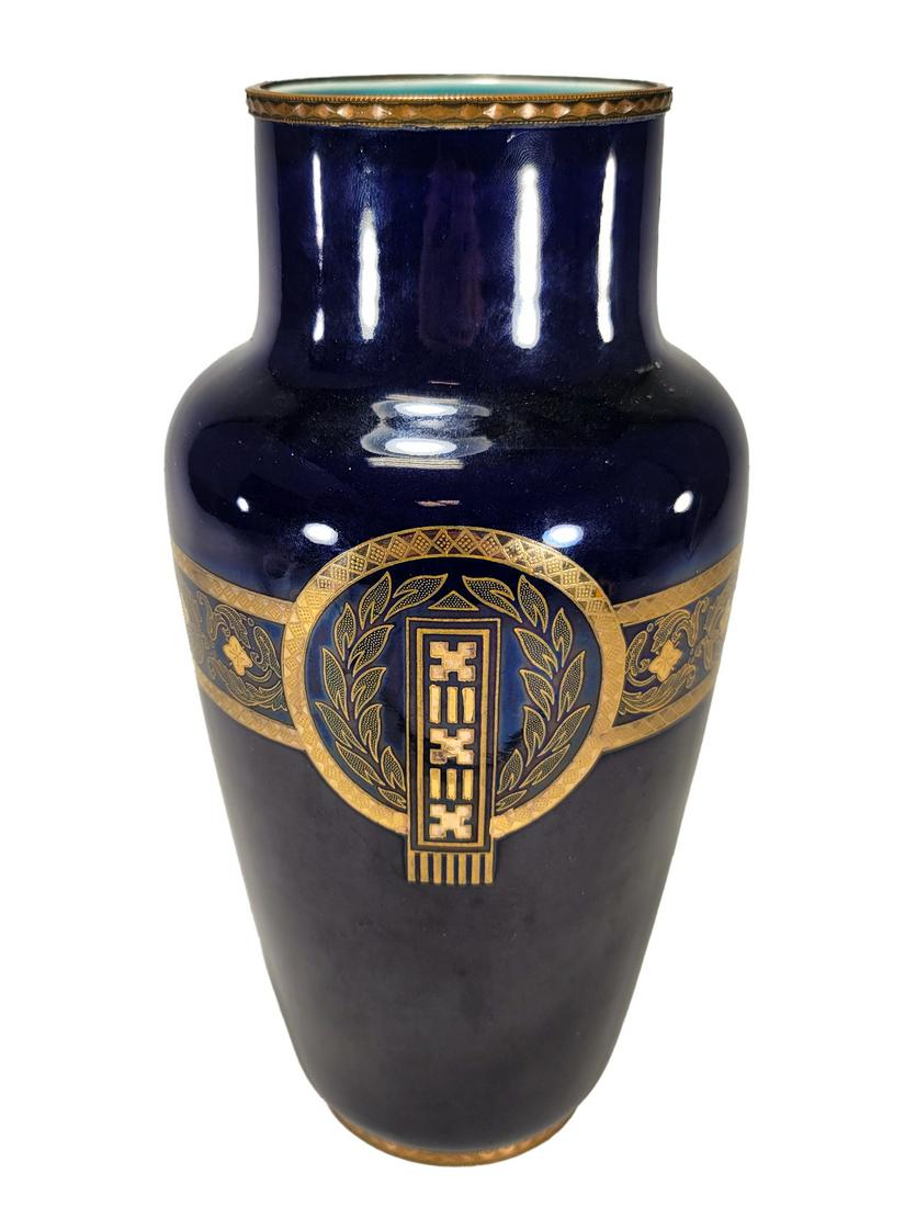 Antique French Cobalt Blue Porcelain Vase (1 of 5)