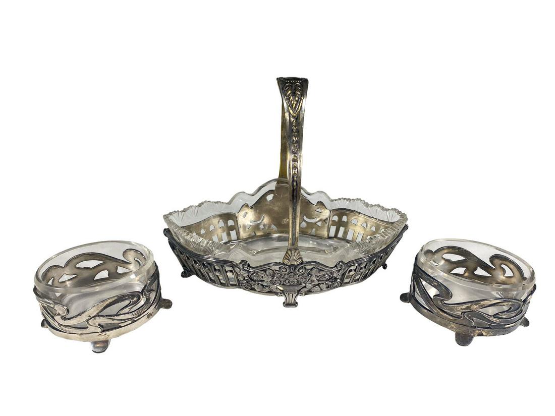 WMF, Germany Silverplate & Glass set of 3 (1 of 6)