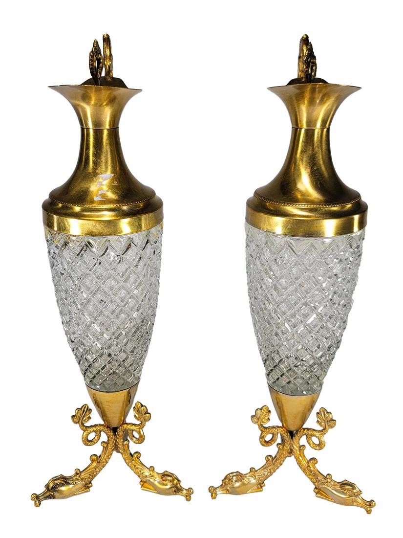 English pair of Brass & Glass Jugs (1 of 6)
