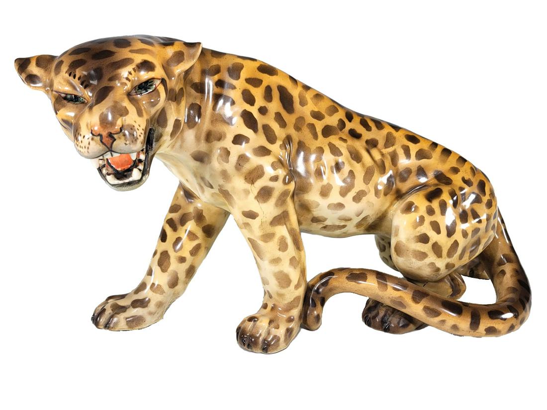 Old Cheetah Ceramic Statue (1 of 11)